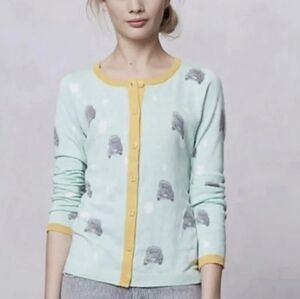 Anthro Guiliana Leila Cardigan VW Bug Small Mint Green